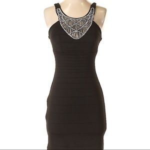 City Triangles Black Rhinestone Party Dress